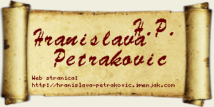 Hranislava Petraković vizit kartica